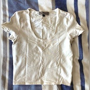 White Groceries Crop Top